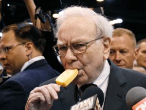 Warren Buffett eating a fruit bar